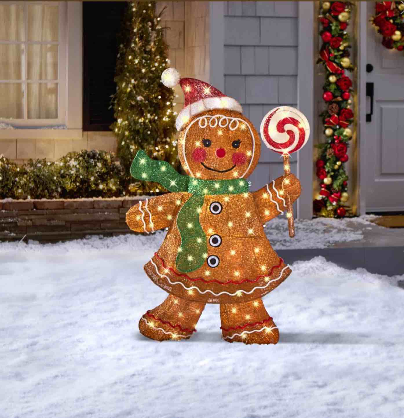 The 4' Twinkling Gingerbread Woman