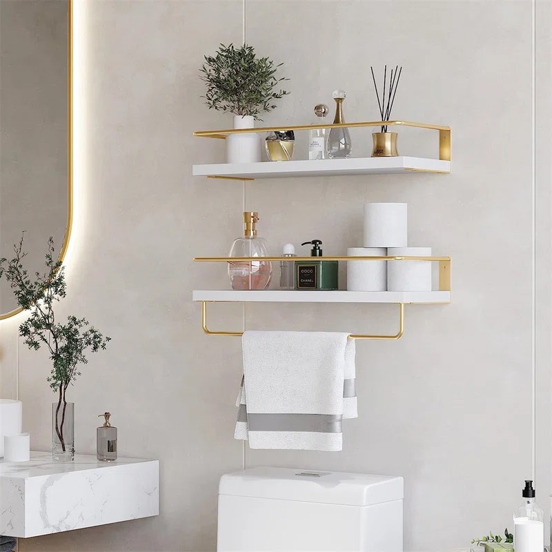 Rielee 2 Piece Accent Shelf with Towel Bar