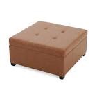 Jamil 35" Wide Tufted Square Storage Ottoman