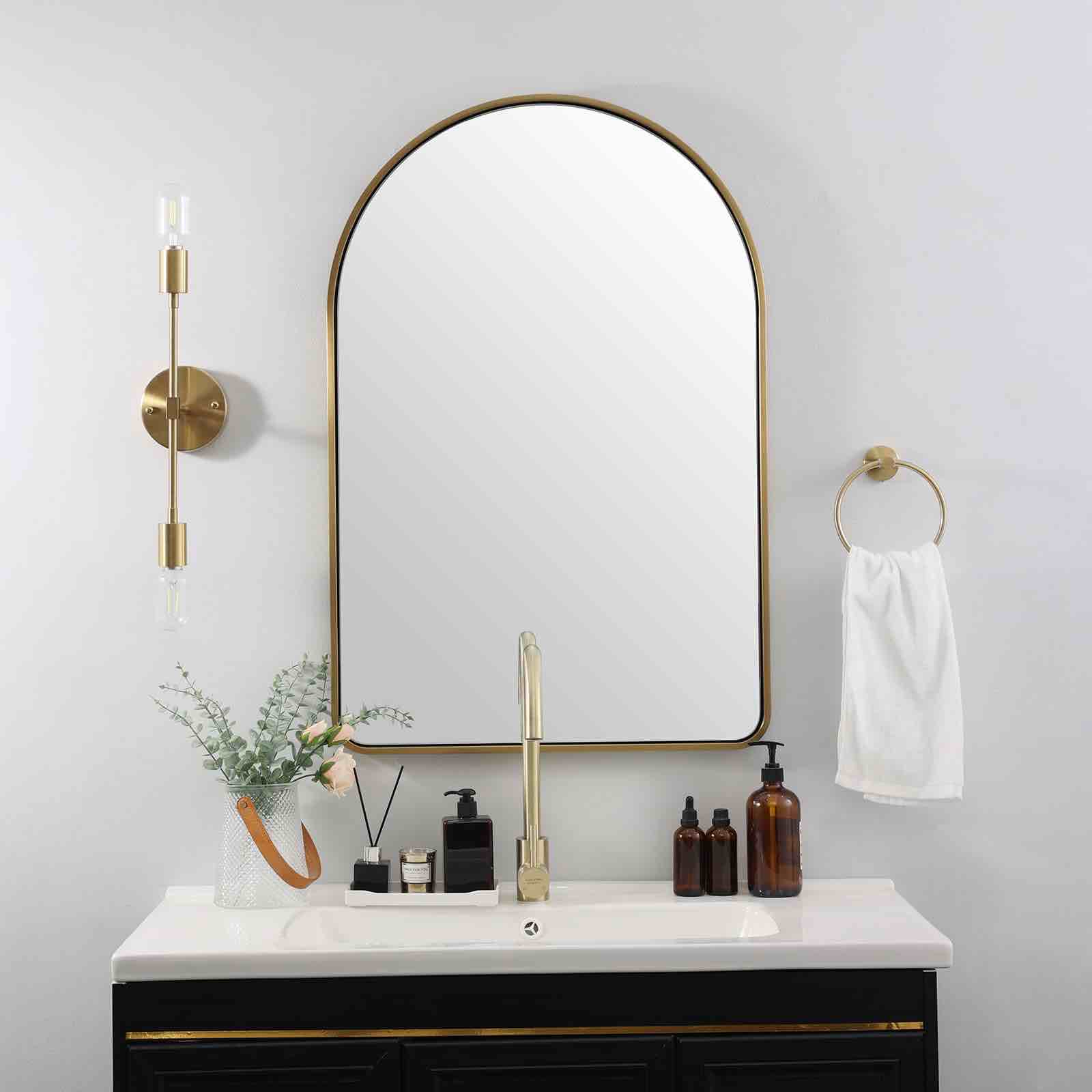 decorative mirror satin brass 20”x30” SKM17034