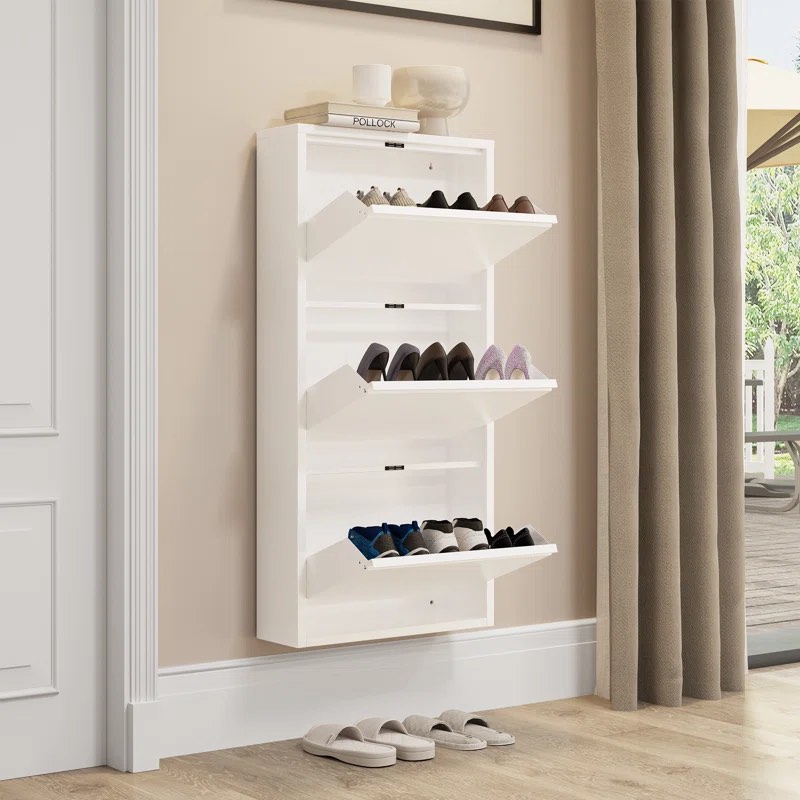 3 Tier Flip Down Shoe Storage Cabinet
