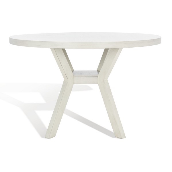 SFV2106C-2-2 Luis Round Wood Dining Table&#44; White Wash