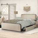 Henos Upholstered Metal Platform Storage Bed queen 