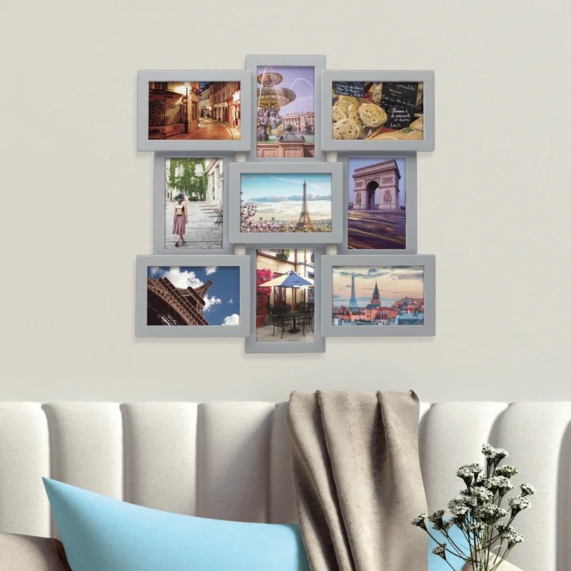 MELANNCO Corduff 18 x 18 Inch 9 Opening Photo Collage Frame white