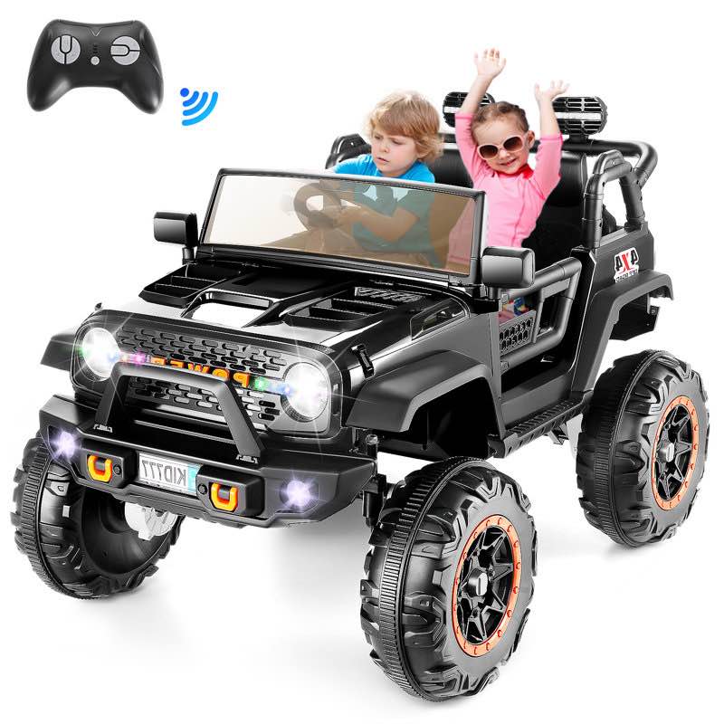 24 Volt 4WD Ride On Toys For Big Kids, 2 Seater Ride On Cars With Remote Control, 7AH Battery Powered Ride On Electric Truck Car, Power Cars Wheels W/ 4X100w, Bluetooth, Music For Boys