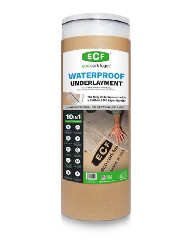 300 sq. ft. 3 ft. x 100 ft. x3.2mm Waterproof Premium Plus 10-in-1 Underlayment-Vinyl Plank, Laminate, Engineered Wood