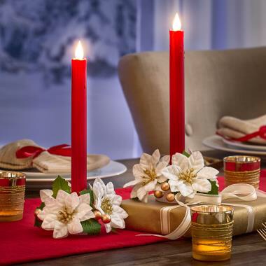 the flameless tapered christmas candle set