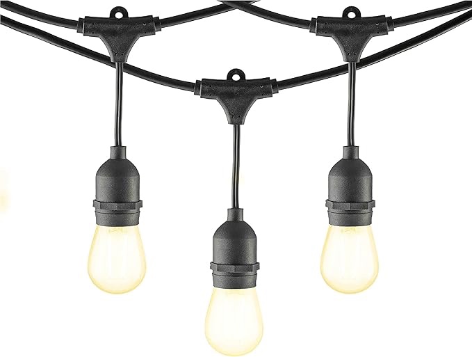 Mr Beams 2W S14 Bulb LED Weatherproof Outdoor String Lights, 24 feet, Black