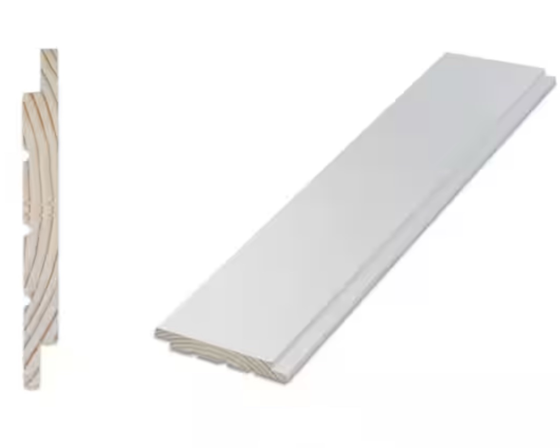 Nickel Gap White Shiplap Boards 9/16 in. x 7 ft.