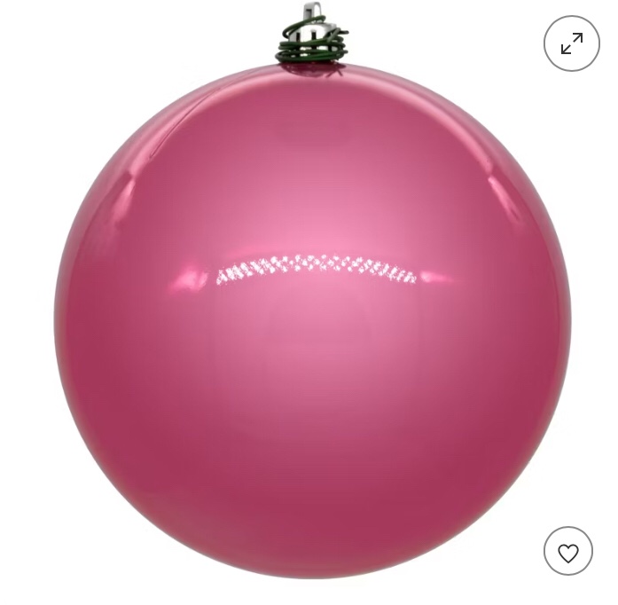 Vickerman 3 Pink Shiny Ball Ornament 32 per Box