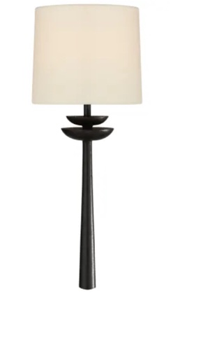 Beaumont 19" Medium Tail Sconce with Linen Shade by AERIN