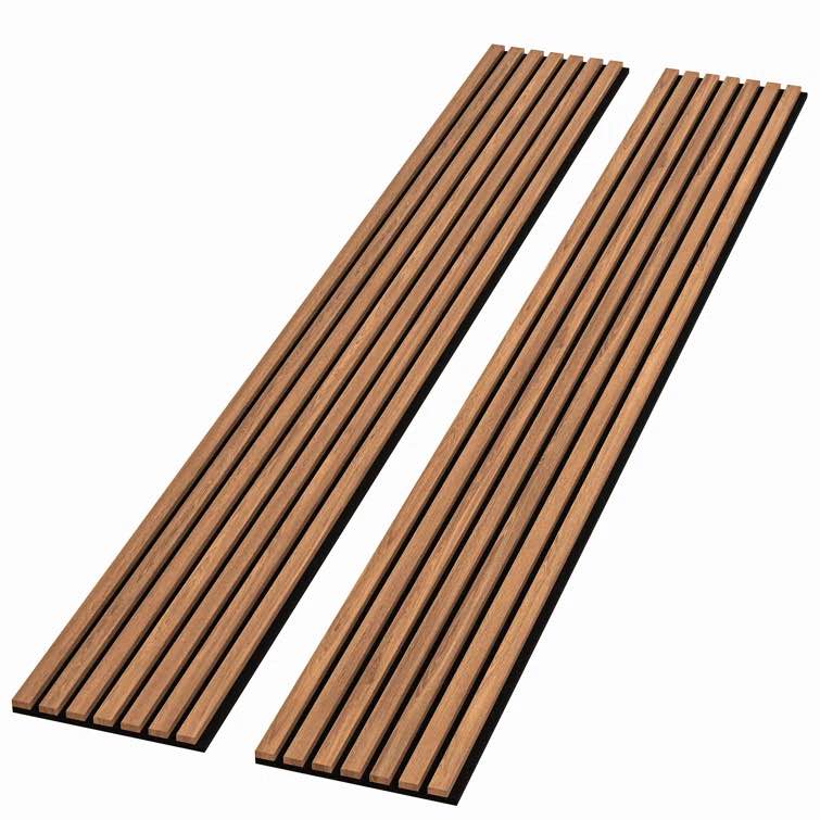 106” l x 12.6” w - 3d acoustic soundproof wood slat wall panel - decorative shiplap, acoustic wall tile