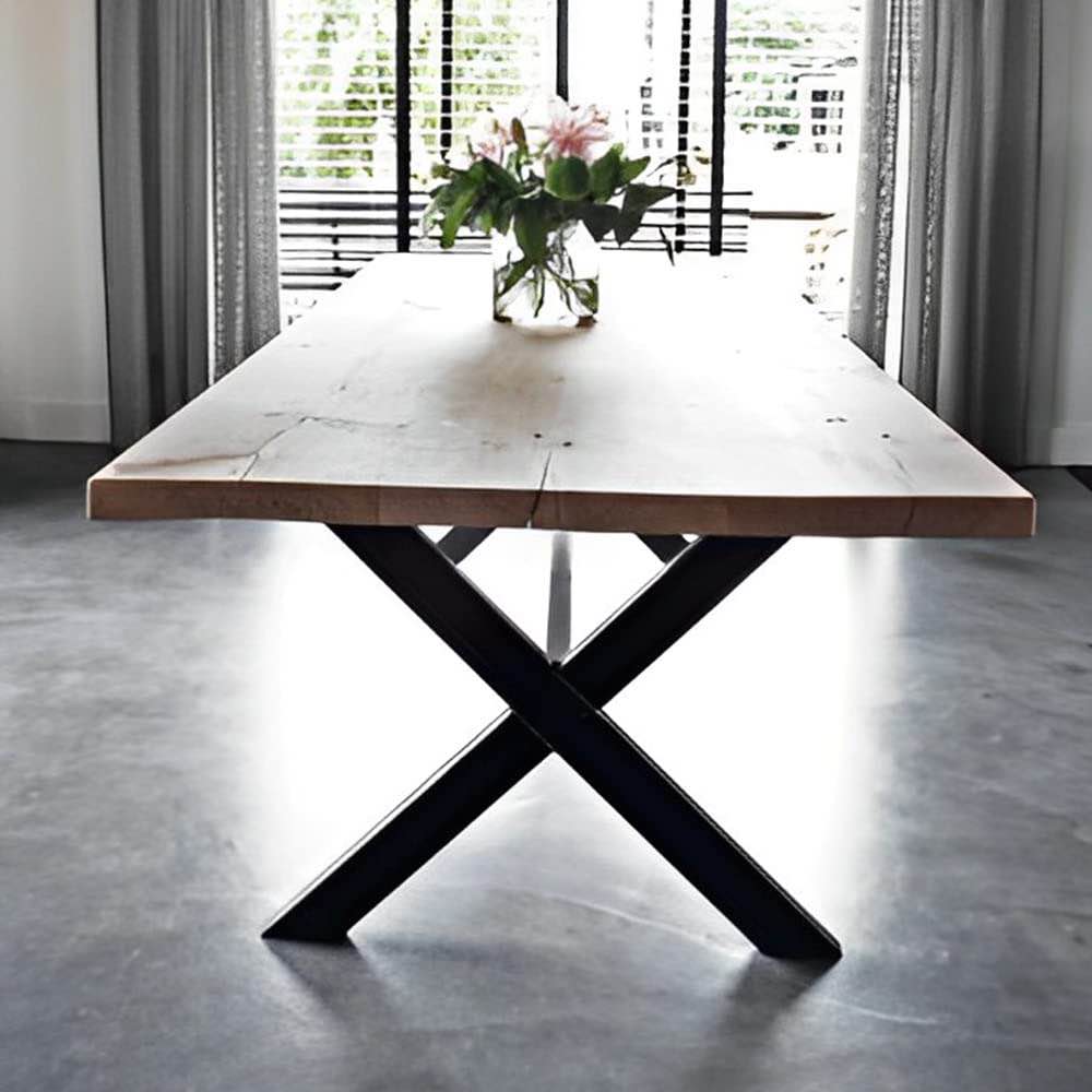 LBSLMJB Metal Table Legs Set of 2, 28â€_x009d_ Height 20â€_x009d_ Wide Desk Legs X Type Iron Dining Table Legs, Black Color Industrial Country Style Metal Furniture Legs