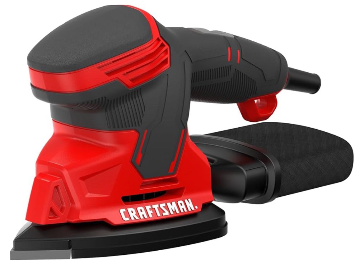 CRAFTSMAN Detail Sander, Corded Mouse Sander for Woodworking, Includes 2 Attachments, Sandpaper Sheets and Dust Bag (CMEW210)