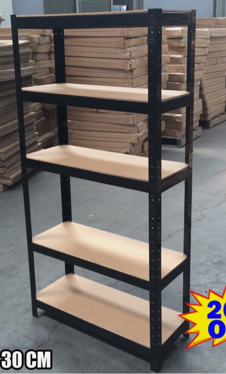 5 Tier Metal Shelf Black 