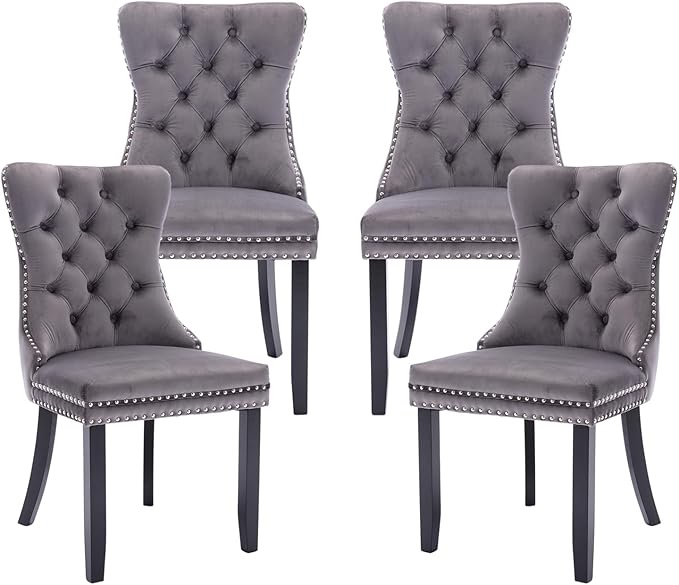 Velvet Dining Chairs CY1104-DARK-GREY Set of 1