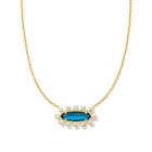 Kendra Scott Eva Framed Pendant Necklace - Dark Blue Glass