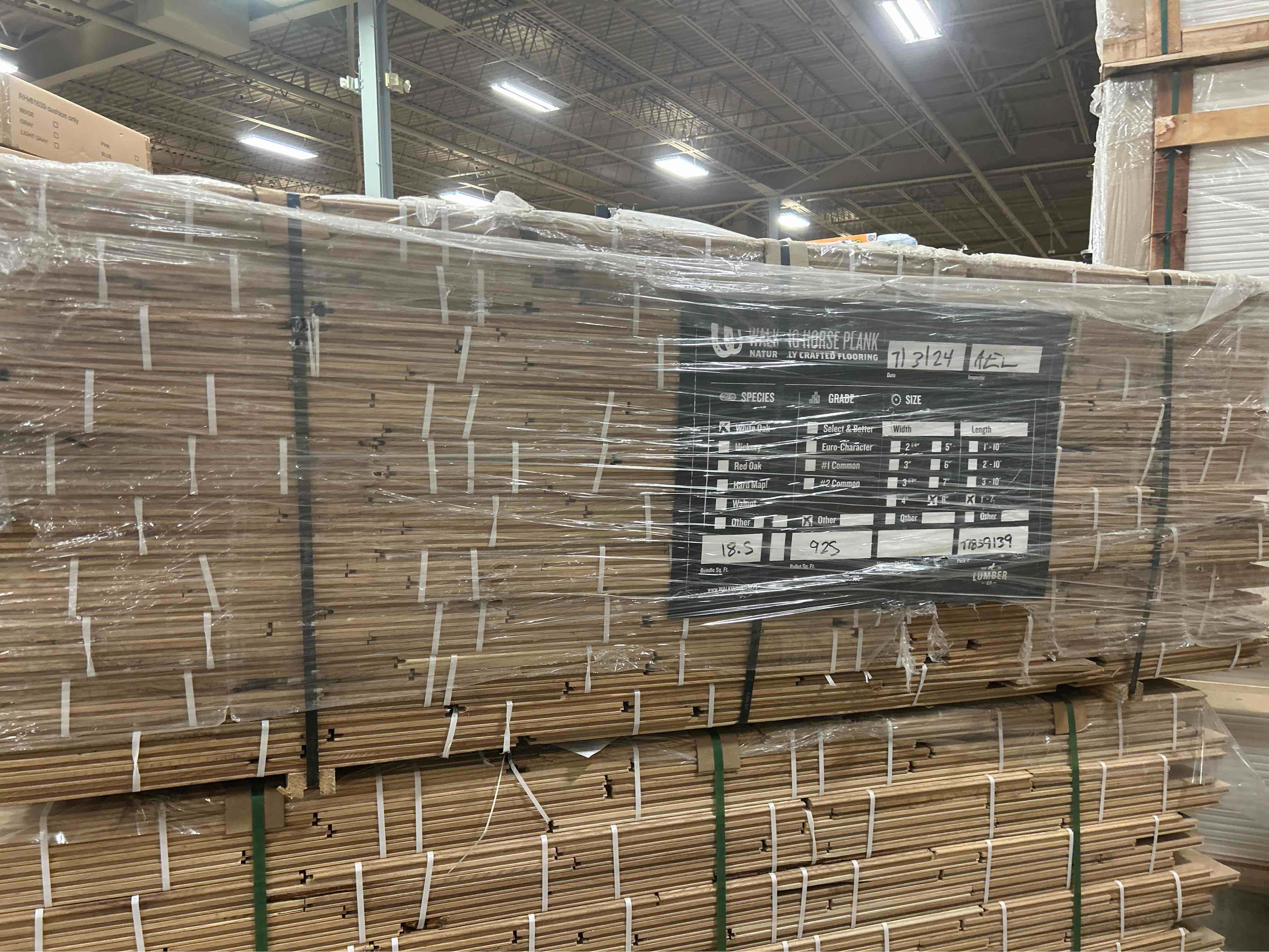 8” white oak unfinished utility flooring 925 sq ft- bid per sq ft 