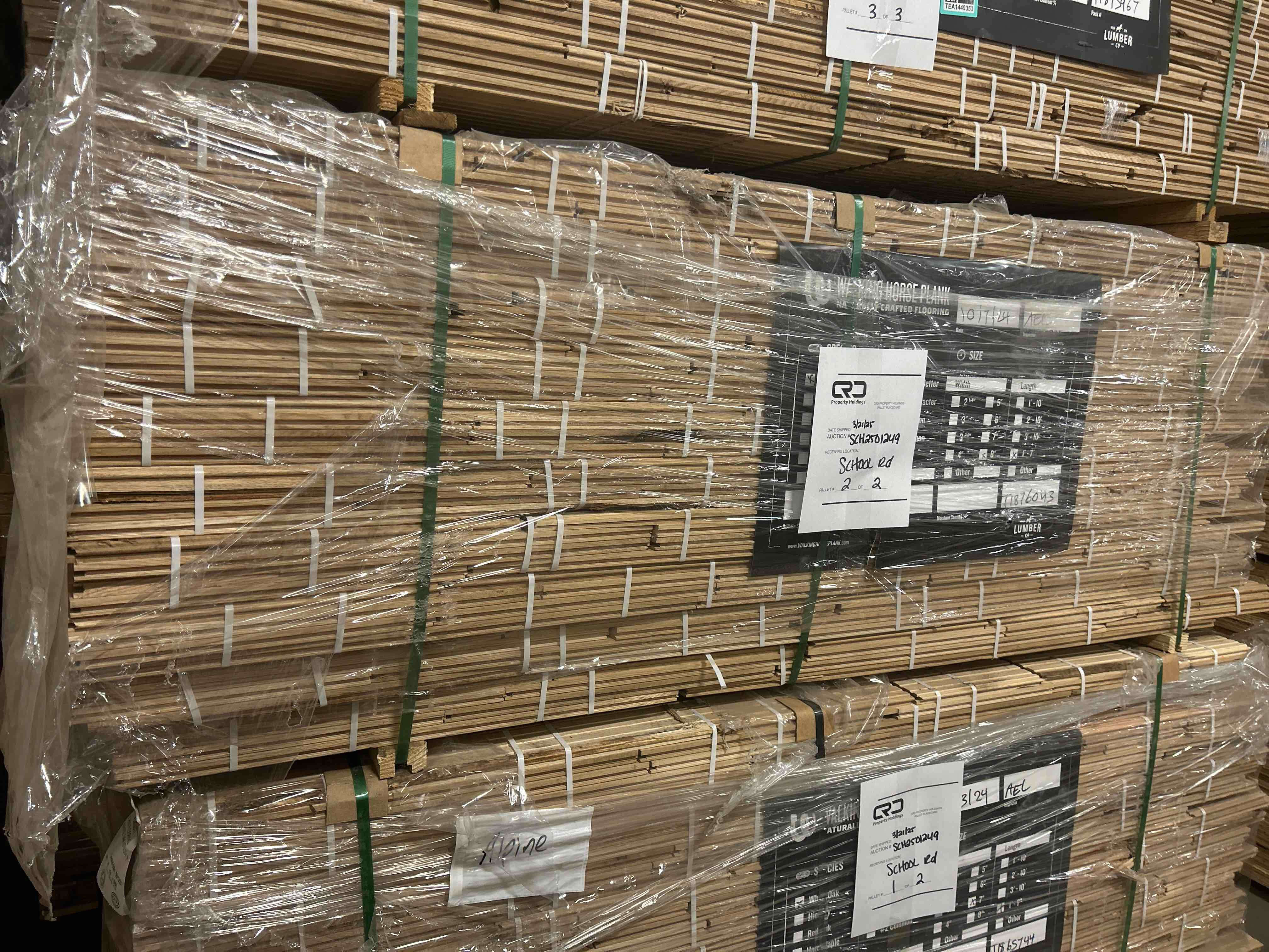 8” white oak unfinished utility flooring 925 sq ft - bid per sq ft