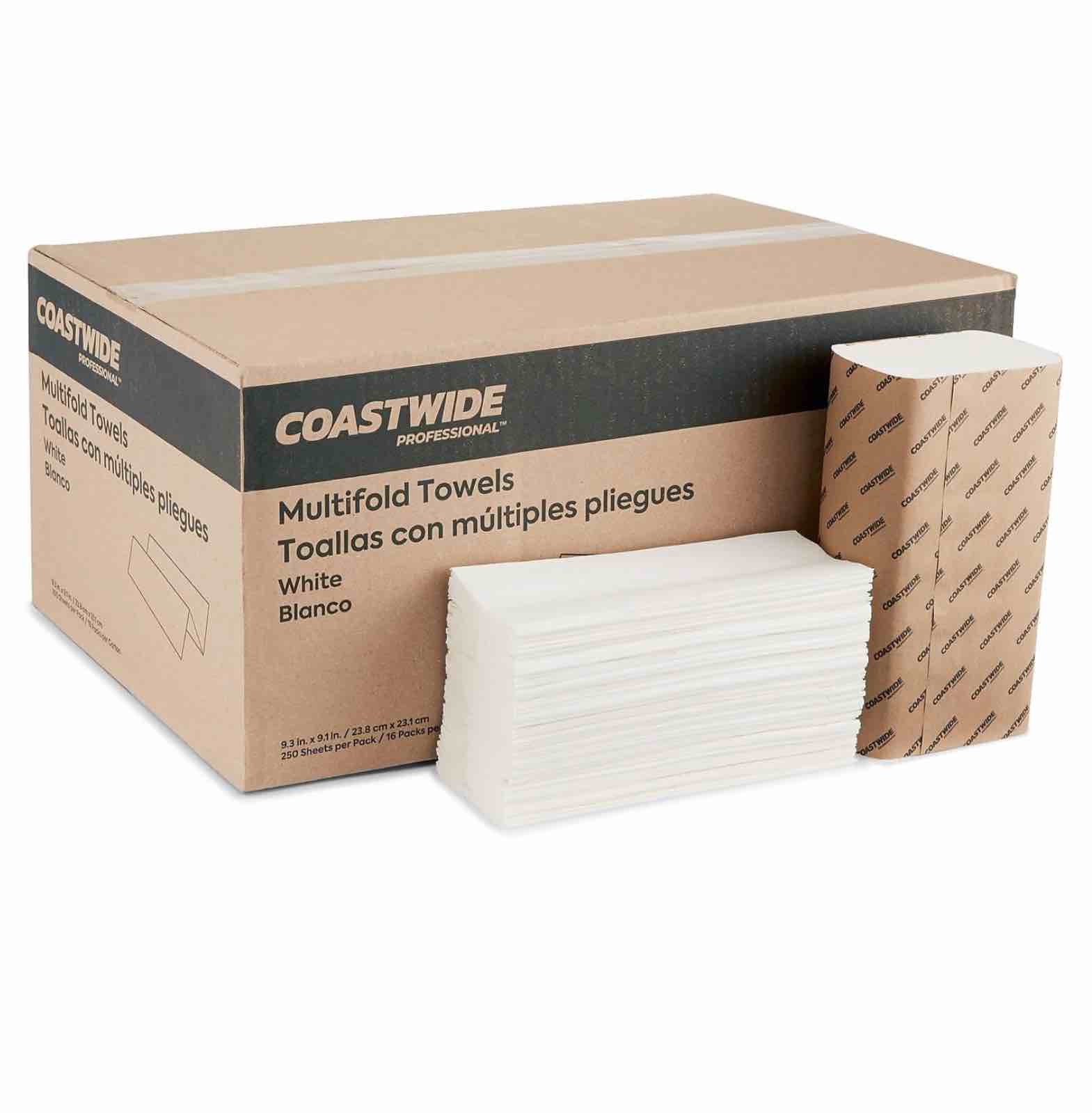 coastwide professional multifold towels, white, 250 sheets/ 16 pck (c-15.5-ag25)