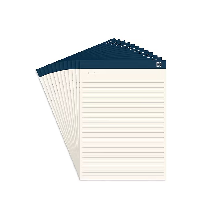 TRU RED™ Notepads, 8.5" x 14", Wide Ruled, Ivory, 50 Sheets/Pad, 12 Pads/Pack (TR59947)