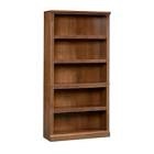 70" 5 shelf bookcase oiled oak - sauder: adjustable storage, mdf construction, dark brown