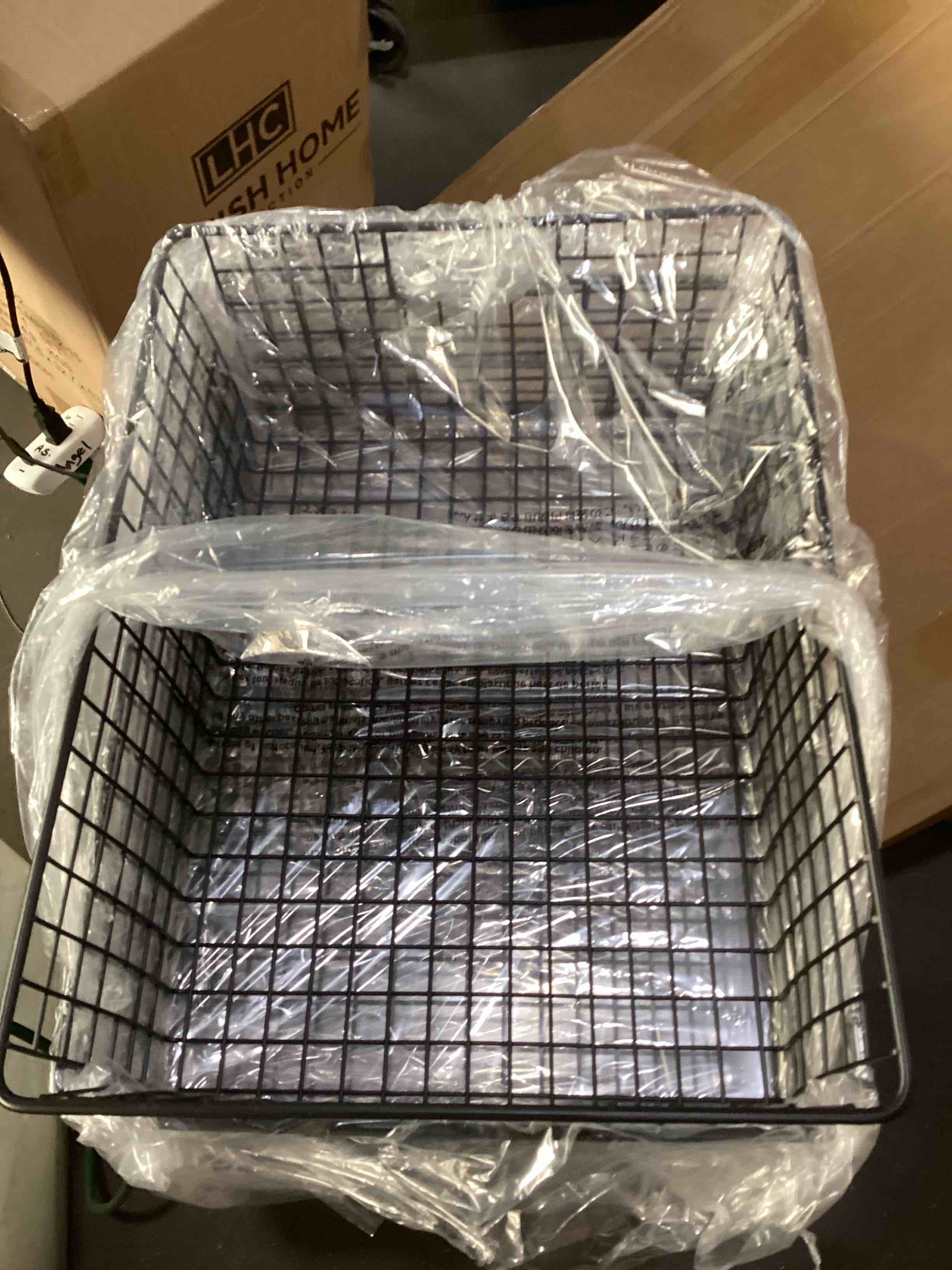 WIRE BASKET 16 X 12”X 6” BLACK  SET OF 4 “Similar to stock photo “