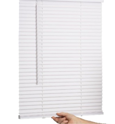 LOTUS & WINDOWARE Cordless Mini Blind, 1" Vinyl Slats, 27" Wide x 72" Long - White, Window Blinds fo