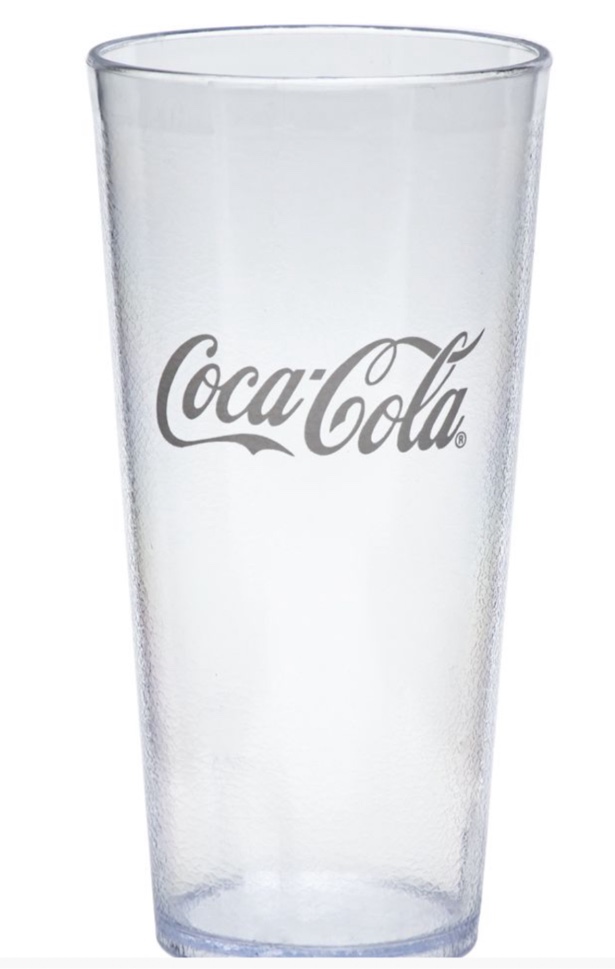 24 oz Clear Textured Tumber Coca Cola Logo pack of 2 dozen on Box 