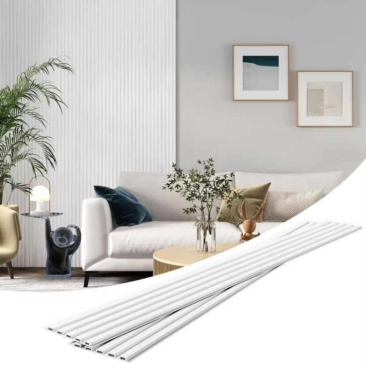 8 Pack Slat Wall Panels, 95x 6 inches WPC Soundproof 3D Wall Panel for Interior Wall Decor