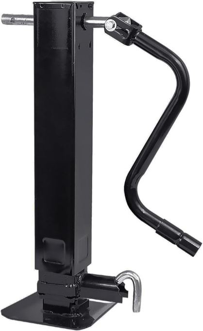 12000 LBS Heavy Duty Weld - On Square Tube Trailer Jack, 12-1/2" Lift 13- 1/2" Drop Leg Travel, Side Pull Pin, Black 