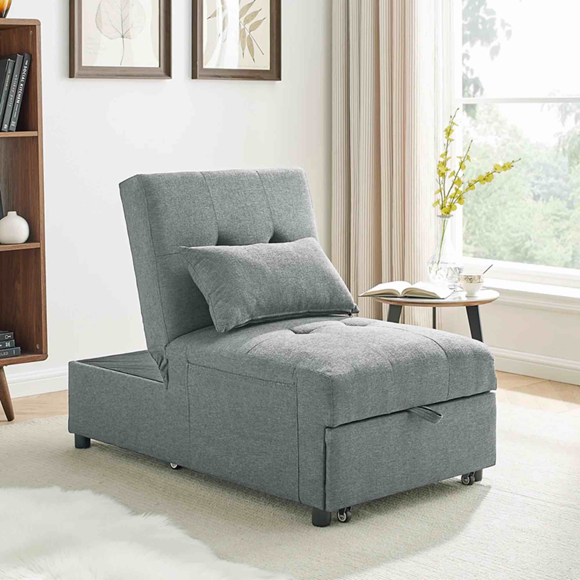 Powell Chameleon Convertible Chairbed , Grey