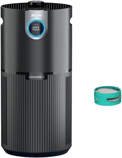 Shark HP202 Clean Sense Air Purifier MAX for Home, Allergies, HEPA Filter, 1200 Sq Ft, XL Room, Living Room, Whole Home, Captures 99.98% of Particles, Pollutants, Dust, Smoke, Allergens & Smells, Grey