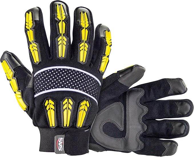 case pack of 7 , SAS Safety Impact Thinsulate Gloves Yellow  Medium
