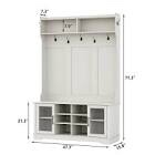Jaxsin Hall Tree 47.3" Wide with Bench and Shoe Storage,4-in-1 Design Coat Rack for Entryway