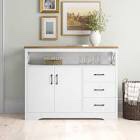 Daria 47.2'' Wide Modern Storage Sideboard with Open Shelf, Cabinet, Drawers, Coffee Bar Storage