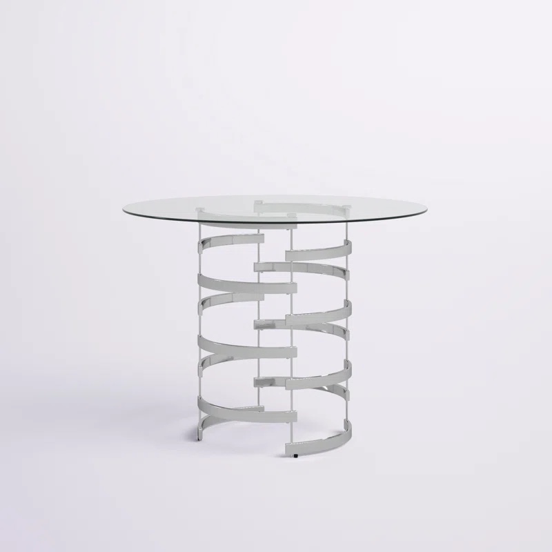 Arkesha Round Glass Table Top with Connector to Base