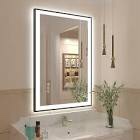 Aevar Space Aluminum Framed Front & Back LED Lighted Anti-fog Tempered Glass Bathroom/ Vanity Mirror