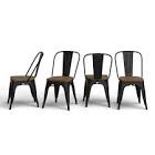 Linda Slat Back Stacking Side Chair 4 chair 