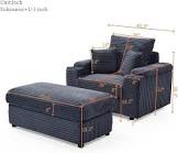Oversized Single Sofa Chair With Ottoman, Large Seat & Extra Wide Armrests
