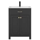 Manrique 24" Modern Single Bathroom Vanity with Ceramic Sink Top, Faucet, Eco-friendly Hand Paint