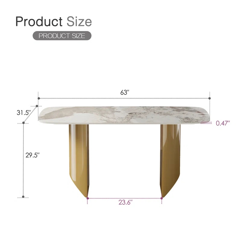 Modern Rectangular Sintered Stone Dining Table