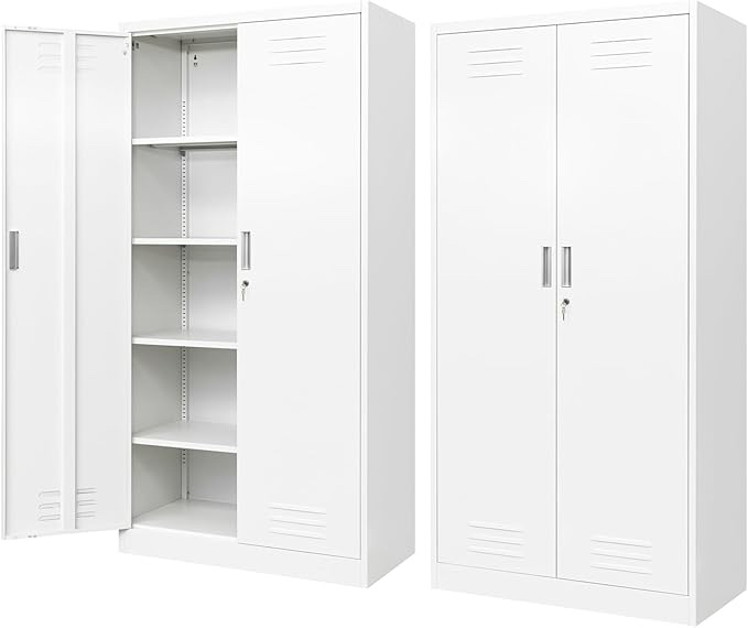 36'' W Metal Garage Storage Cabinets with 4 Adjustable Shelves and Lockable doors ( 72'' H x 36'' W x 18'' D)