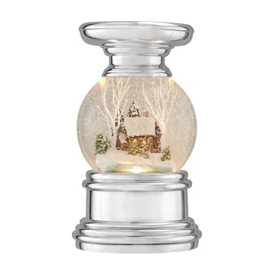 Ledley Snowburst Christmas Snow Globe Candle Holder, Winter Cabin