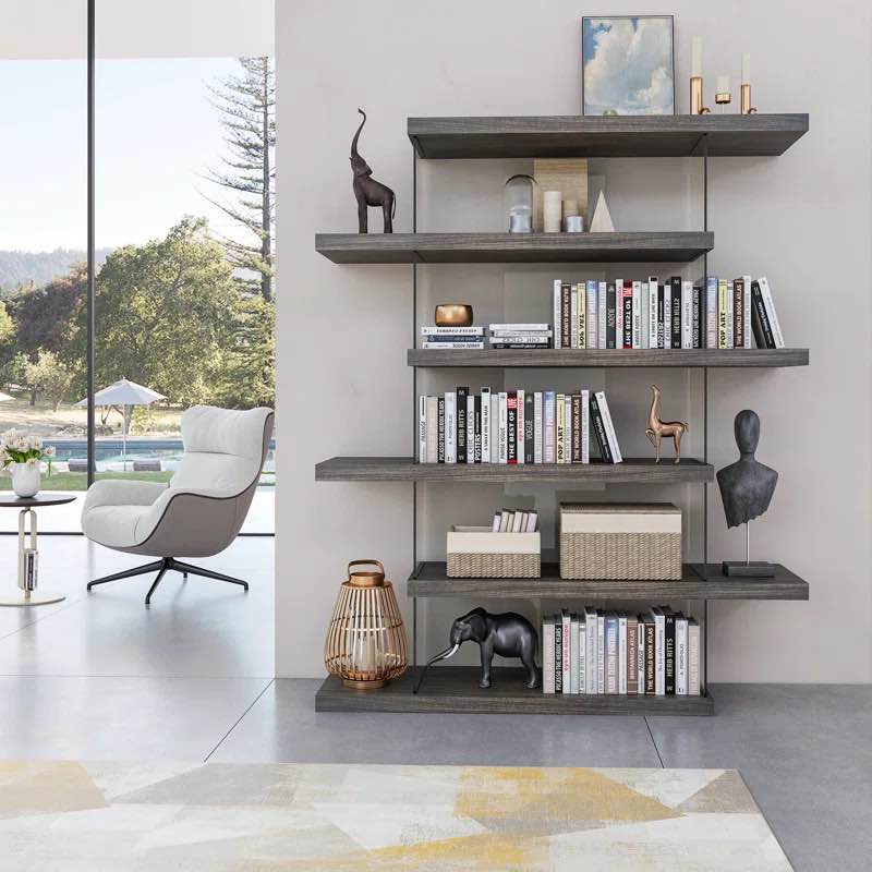 Mechteld Geometric Glass Bookcase