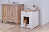 Table End Cat Litter Box Enclosure With Storage Drawer