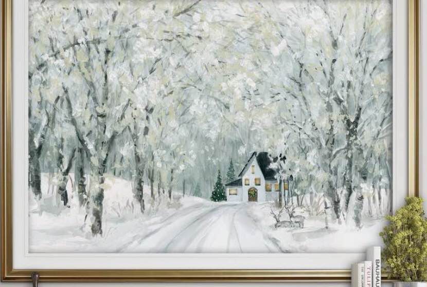 'Christmas Lane' Framed Acrylic Painting Print