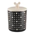 Disney Home Monochrome Extra Large Ceramic Canister With Lid,  Cookie Jar / Food Storage, 12.8 Cup, Black