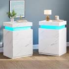 Nightstands set of 2 LED Night Stand