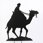 41.7In Height Majestic Metal Wise Man And Camel Silhouette Yard Stake